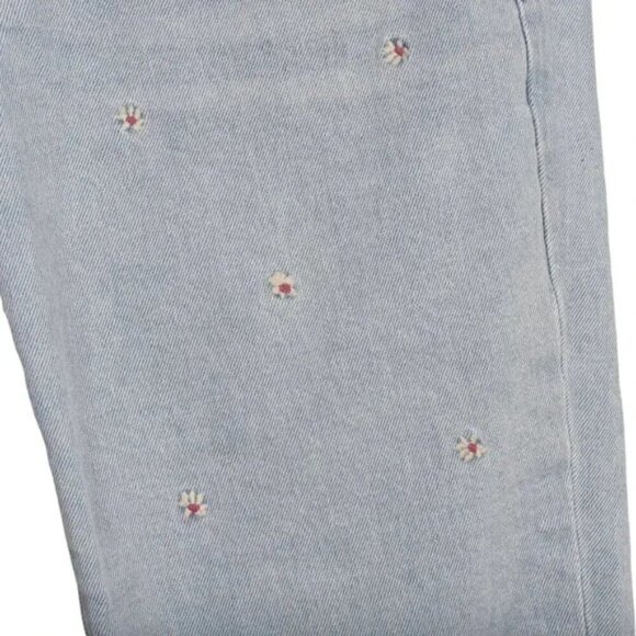 Gap Girlfriend Embroidered Jeans Ankle Light Wash Daisy Flowers Size 2/26 - Picture 3 of 12